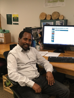 Mr. Birhanu Belay, Research Director at the Guelle Botanical Garden in Addis Ababa, Ethiopia while visiting Colorado State University as a scholar