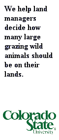 We help land managers decide how many large grazing wild animals
should be on their lands.
